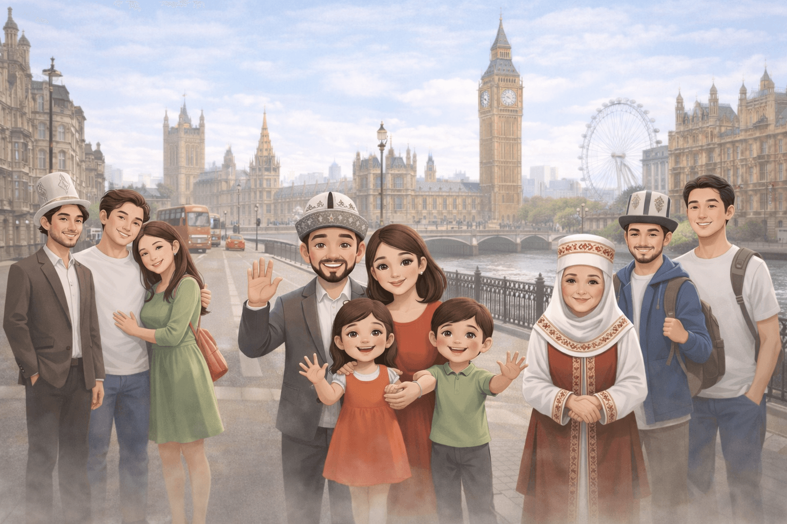 Kyrgyz family at Westminster, London